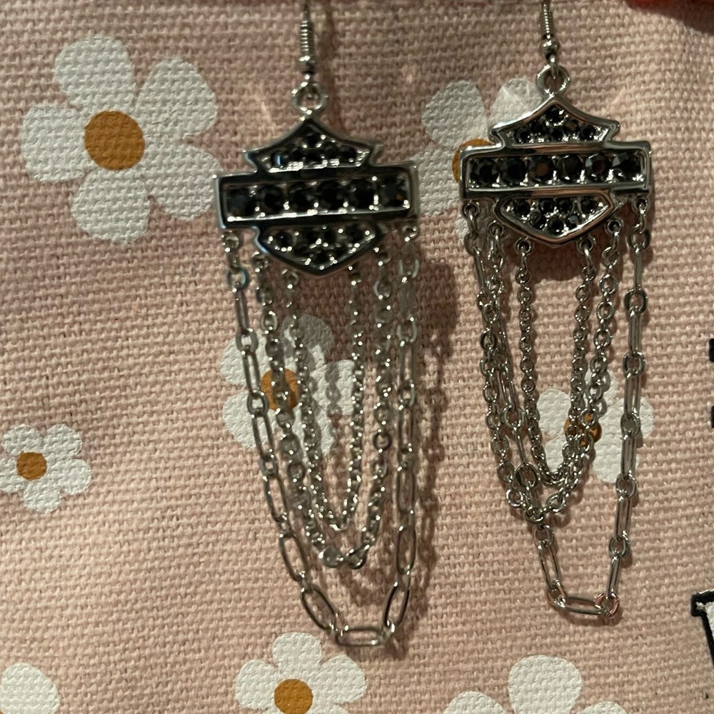 Harley-Davidson silver and marcasite earrings